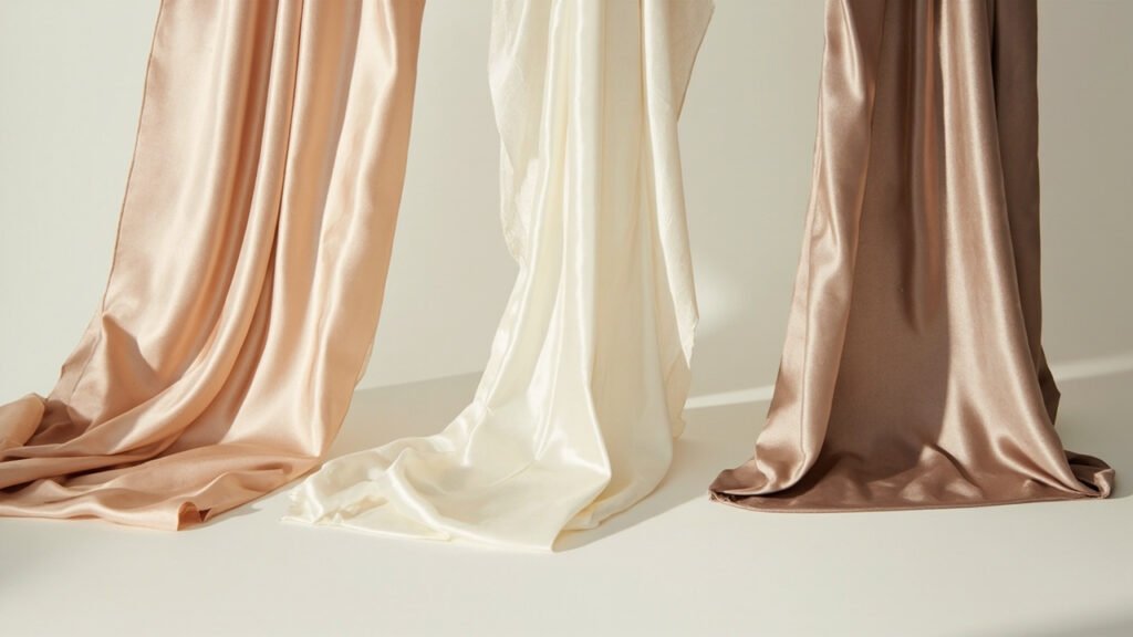Charmeuse, habotai et duchesse drapés aux finis distincts