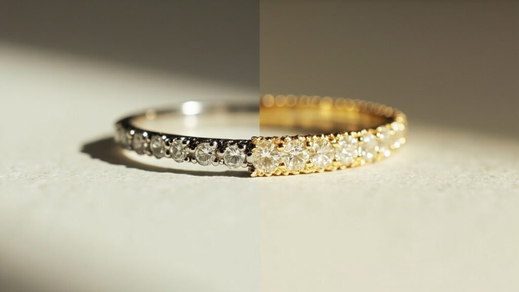 Comparaison pavé neuf et pavé usé, métal apparent
