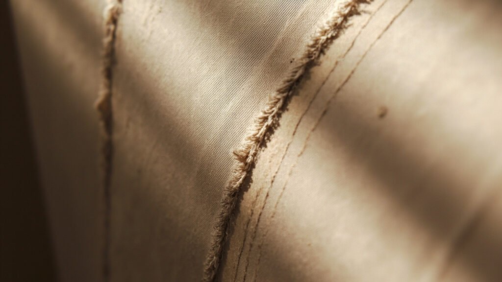 Détail macro : poil coupé dense et zone transparente du velours dévoré.
