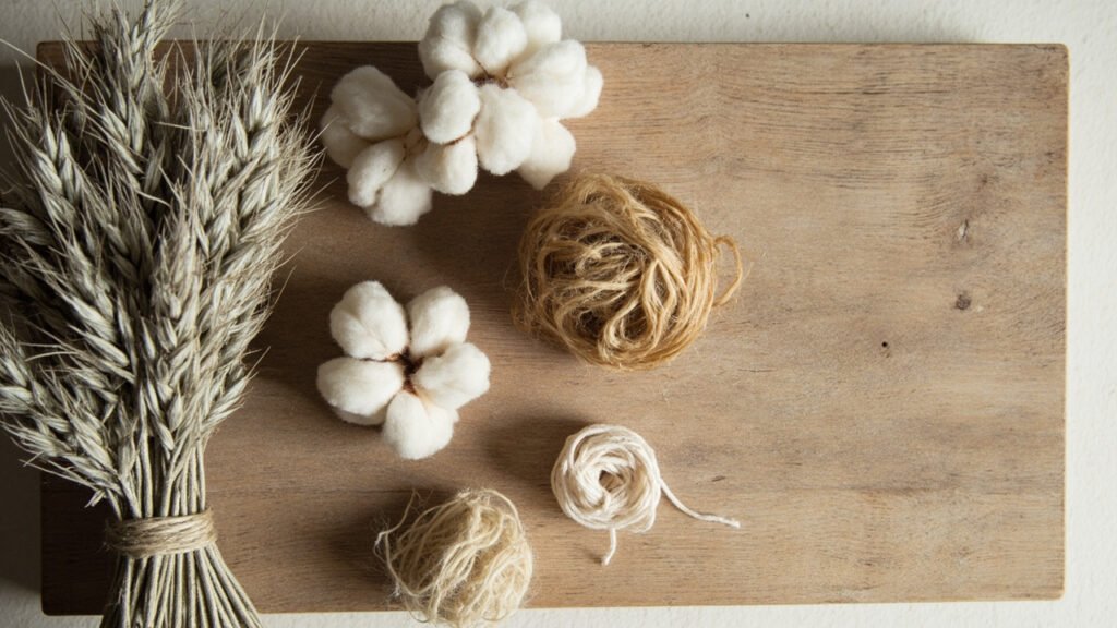 Fibres naturelles comparées : lin dominant face à coton, laine et soie.