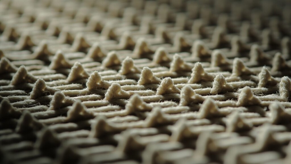 Macro des côtes et de la structure du velours.