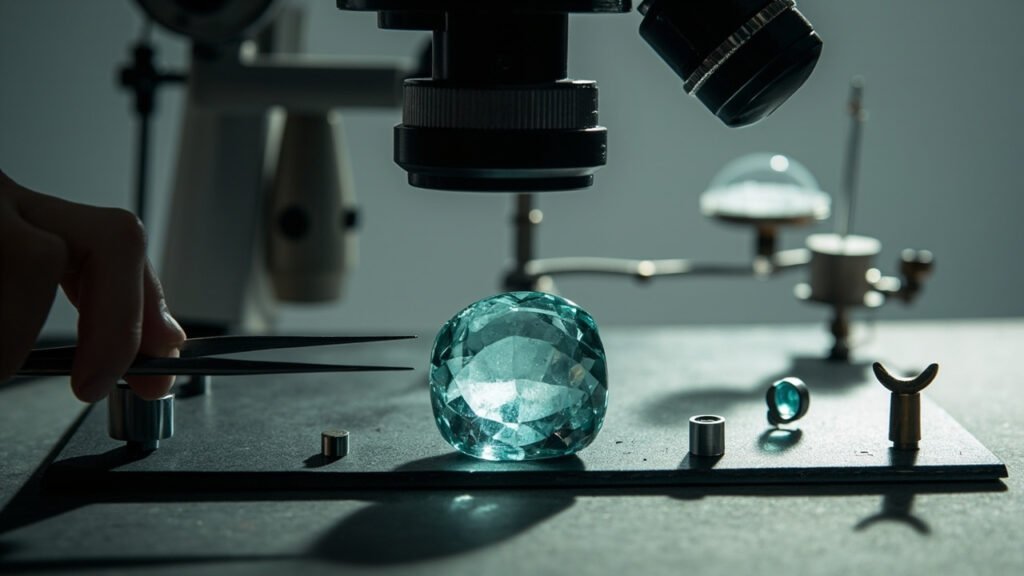 Protocole d'identification gemmologique sous loupe binoculaire