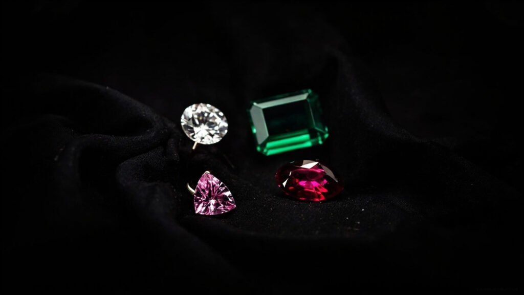 Quatre tailles : brillant, émeraude, cabochon, rose