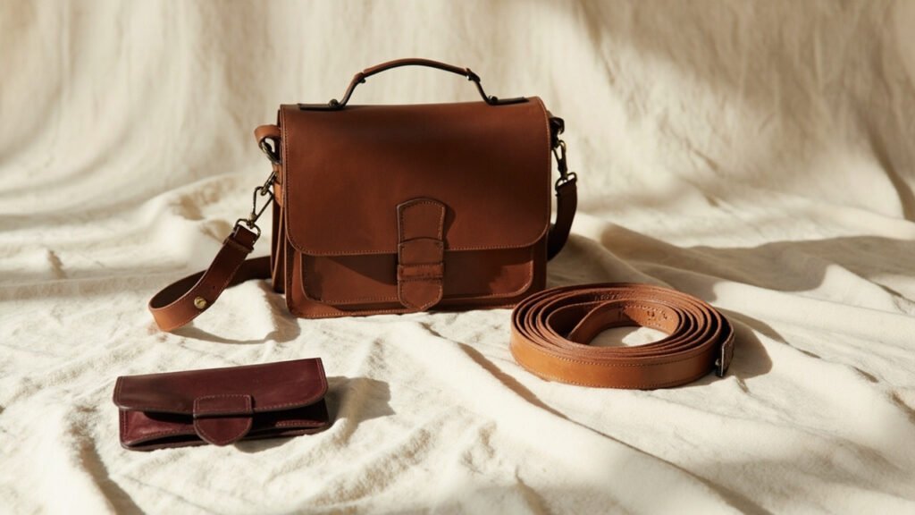Sac de médecin, ceinture et bourse en cuir, choisis avec soin.