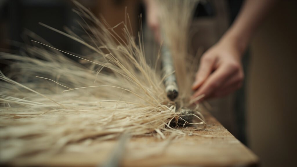 Teillage mécanique séparant fibres longues et anas ligneux