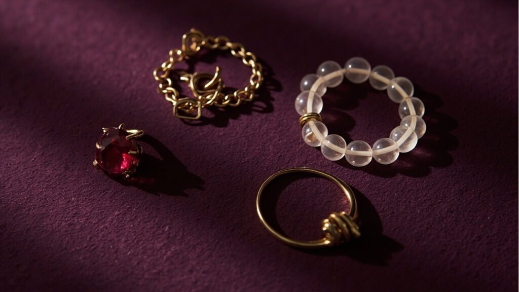 Trois familles de bijoux sur velours: joaillerie, bijouterie, fantaisie.