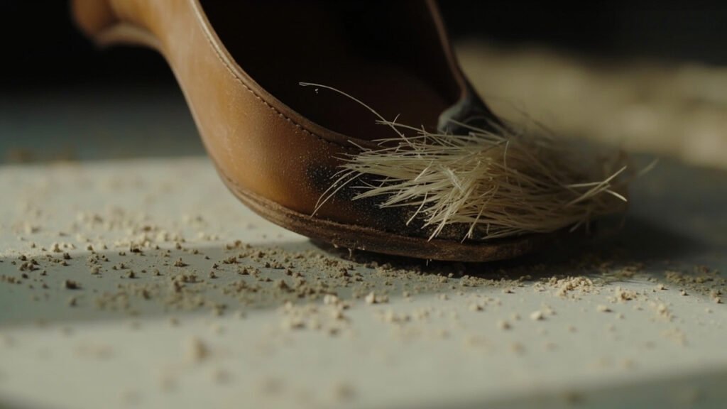 Brossage quotidien d'une semelle en cuir
