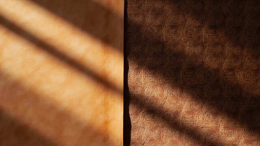 Comparaison surface pleine fleur et croûte de cuir