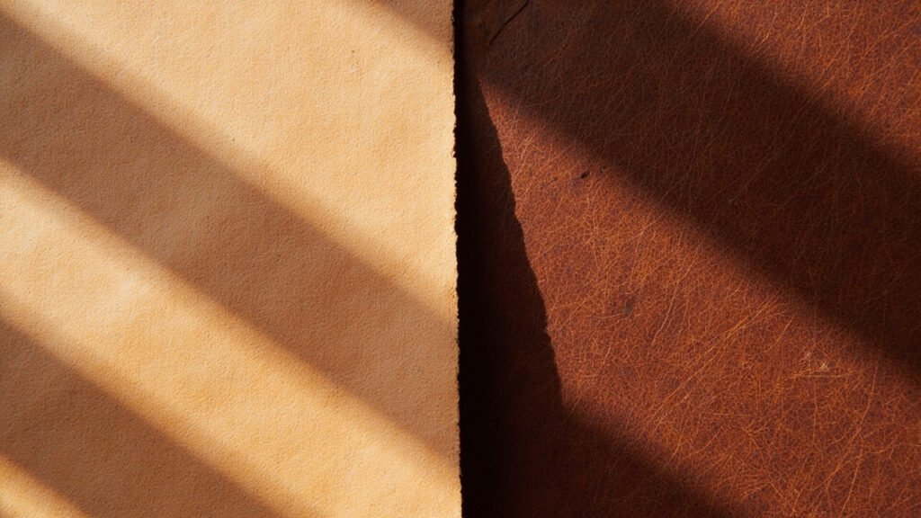 Cuir desséché craquelé et cuir nourri souple