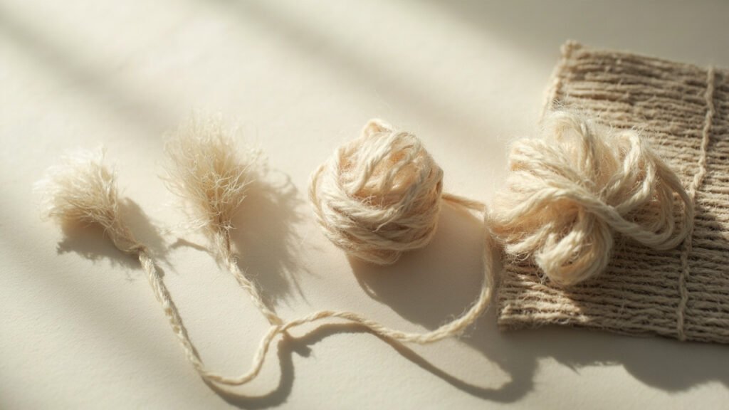 Étapes physiques de la fibre, du duvet brut au tissu