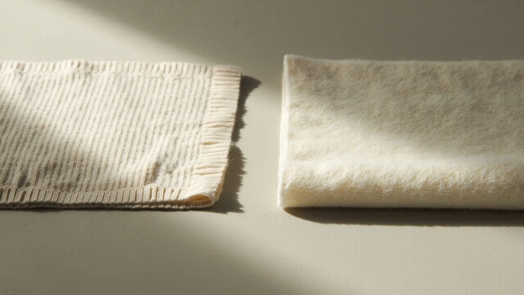 Matité du cachemire pur face au lustre du mélange cachemire-soie