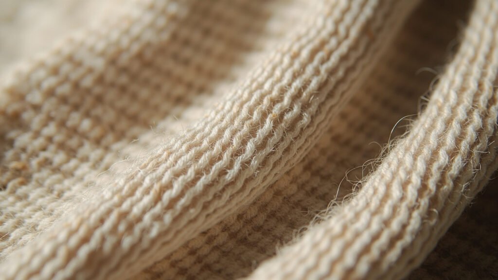 Micro-variations tonales du cachemire non teint tricoté, indices d'identification