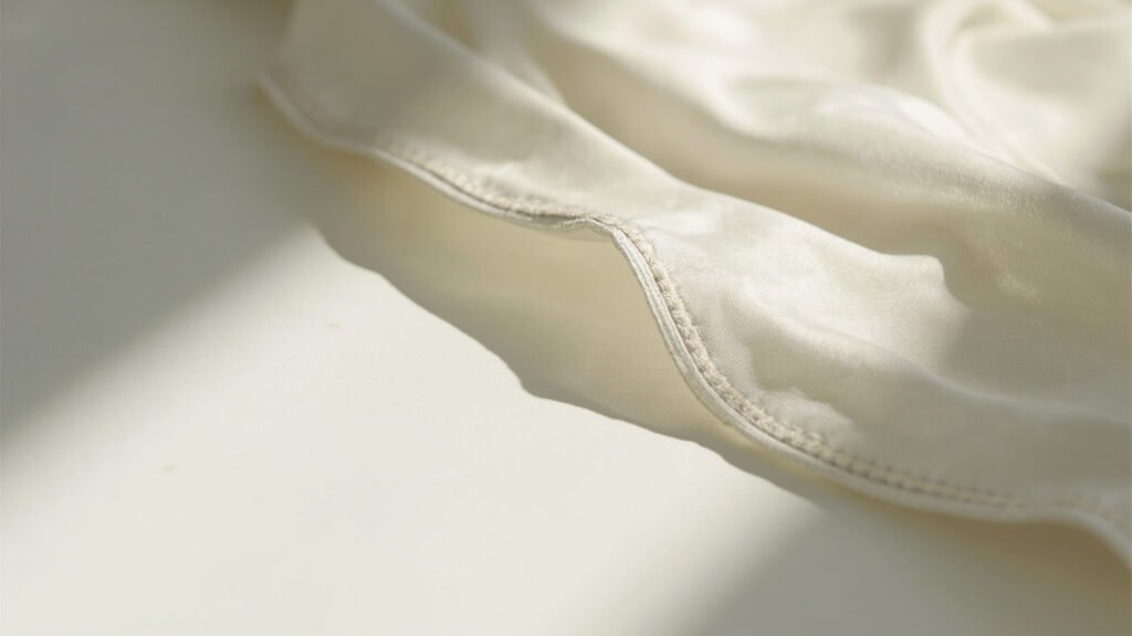 Ourlet satin avec points invisibles réguliers