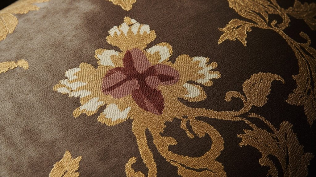 Restauration discrète du motif d'un velours ancien