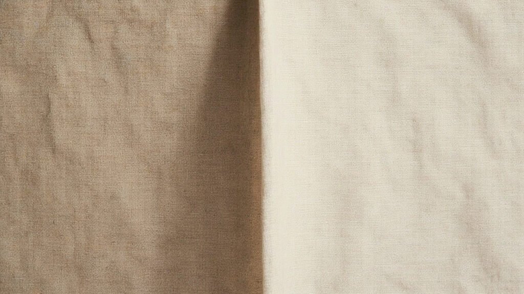 Surface du lin pur face au tissu mélangé