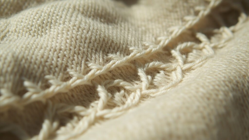 Tissage artisanal népalais et bordure à jour