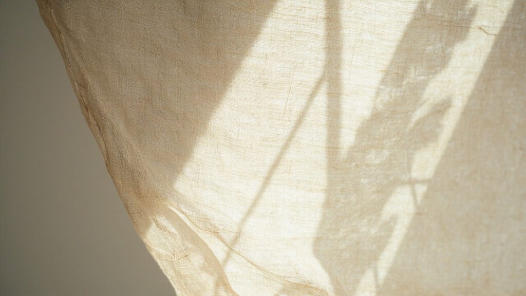 Tissage régulier du lin éclairé à contre-jour