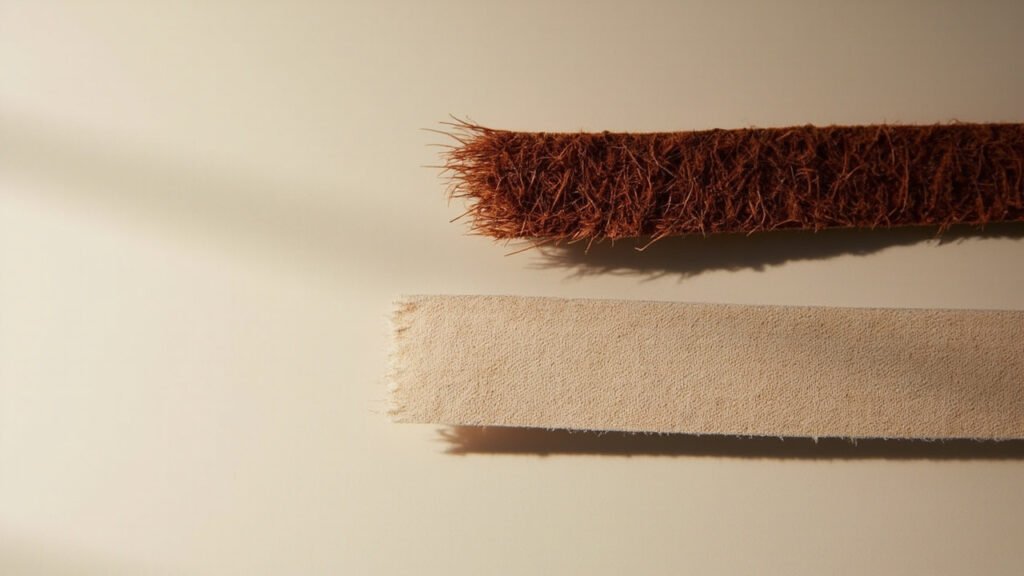 Tranche de cuir véritable versus simili, comparaison