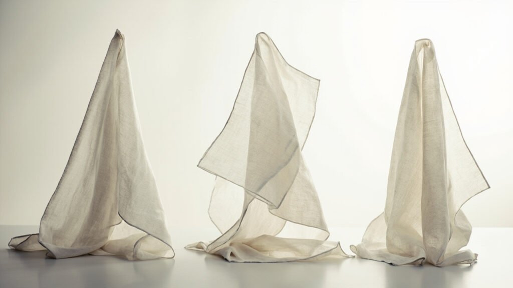 Trois grammages de lin à la transparence variable