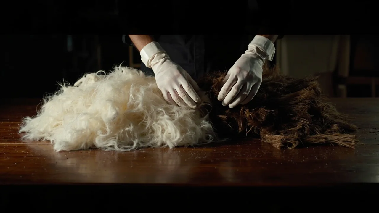 Tri du duvet de cachemire brut : séparation du duvet fin et du jarre grossier