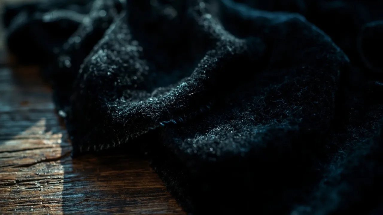 Velours de soie noir, poil dense aux reflets bleutés